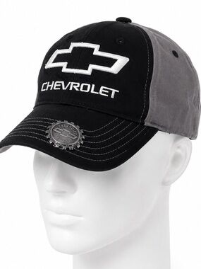 Chevrolet Genuine Accessories Snapback Hat Black Gray Embroidered GM Cap OSFM